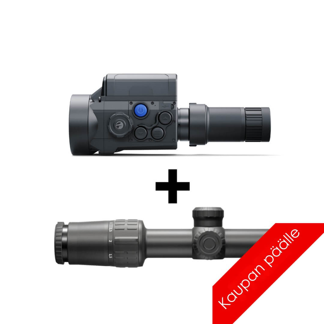 Pulsar Krypton 2 XG50 kiikaritähtäimen lämpölisäosa + Yukon Jaeger 1-4x24 kiikaritähtäin